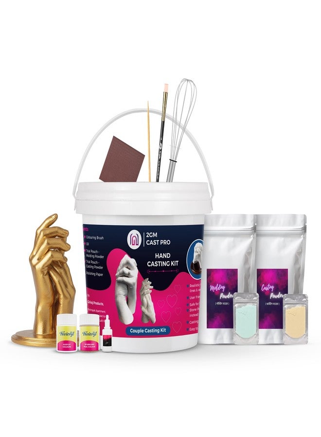 2GM Hand Casting Kit for Couple 3D Design Used for Gifting/Valentine's Day/Anniversary & Birthday Gift to Your Loved Ones, Easy to Use and Molding/Casting Adult Hands (Pack of 1) - Image 1